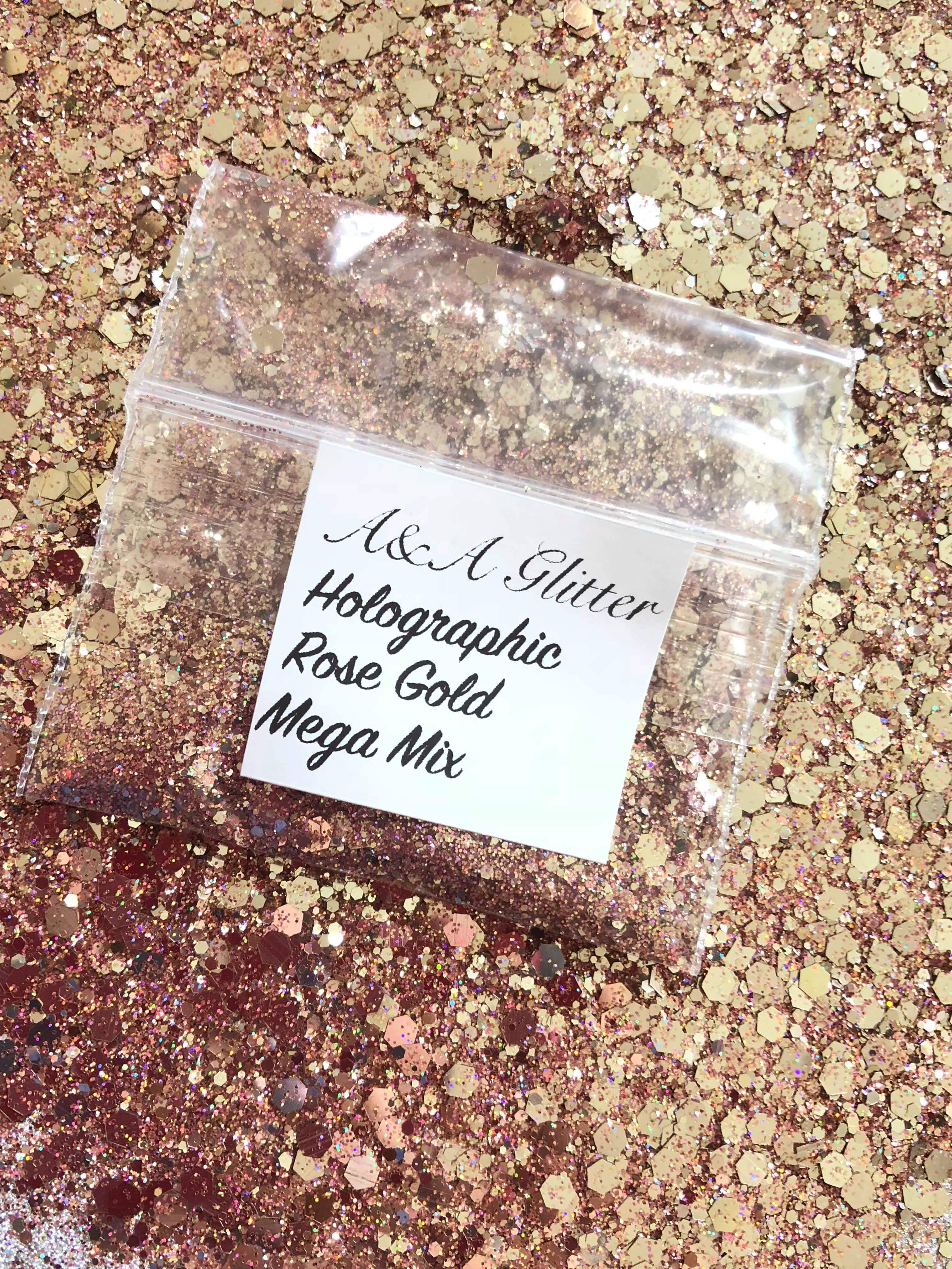 Holographic Rose Gold Mega Mix - A&A Glitter