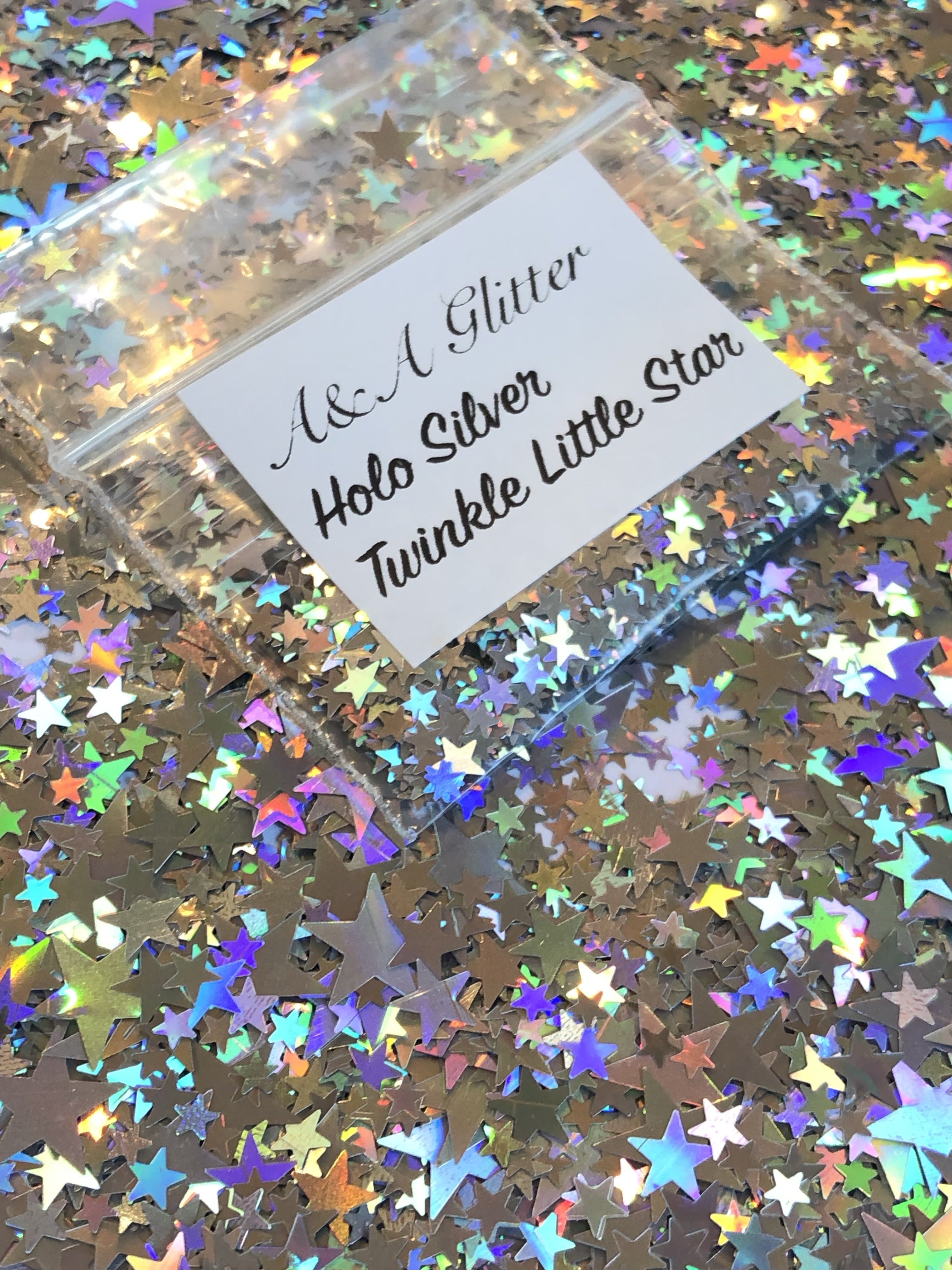 Holo Silver Twinkle Little Star - A&A Glitter
